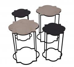 Contemporary Silver Geometric Metal Side Tables - 4671414