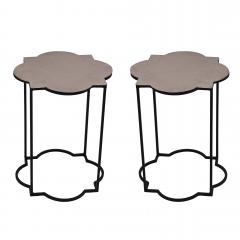 Contemporary Silver Geometric Metal Side Tables - 4735063