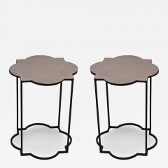 Contemporary Silver Geometric Metal Side Tables - 4735131