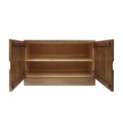 Contemporary Solid Oak Wood And Travertine Pair Of Italian Sideboards - 4544154