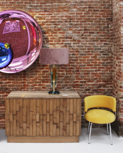 Contemporary Solid Oak Wood And Travertine Pair Of Italian Sideboards - 4544168