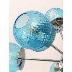 Contemporary Sputnik Light Blue Ballotton Murano Glass Chandelier - 4302961