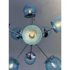 Contemporary Sputnik Light Blue Ballotton Murano Glass Chandelier - 4302965