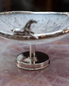 Contemporary Sterling Silver and Rock Crystal Footed Bowl with Horse - 3432365