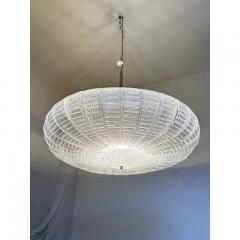 Contemporary Striped Transparent Murano Glass Flush Mount in Venini Style - 3966719