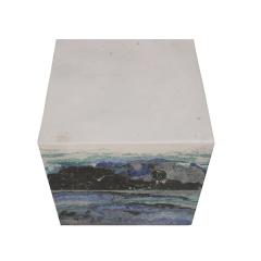 Contemporary Stuccoed Marble Spanish Side Table - 2615128