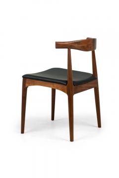 Contemporary Style Silva Walnut and Dark Brown Leather Dining Side Chairs - 4163301