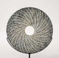 Contemporary Textured Swirl Stone Disc Sculpture China - 3482472