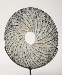 Contemporary Textured Swirl Stone Disc Sculpture China - 3482474