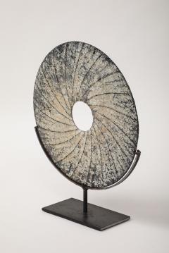 Contemporary Textured Swirl Stone Disc Sculpture China - 3482480