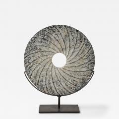 Contemporary Textured Swirl Stone Disc Sculpture China - 3489324