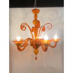 Contemporary Translucent Orange Murano Glass Chandelier - 4718561
