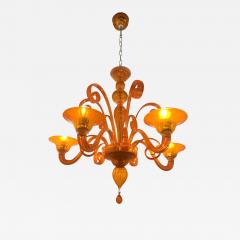 Contemporary Translucent Orange Murano Glass Chandelier - 4719026