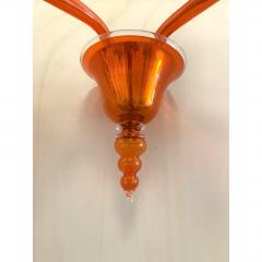 Contemporary Translucent Orange Murano Glass Wall Sconce in Deco Style - 4718575