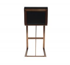 Contemporary Upholstered Black Leather Barstools - 4668400