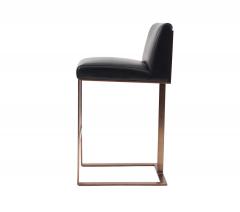 Contemporary Upholstered Black Leather Barstools - 4668401