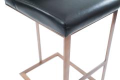 Contemporary Upholstered Black Leather Barstools - 4668403