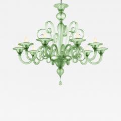 Contemporary Venetian Green Murano Glass Chandelier 8 Arms - 4630815