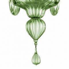 Contemporary Venetian Green Murano Glass Chandelier 8 Arms - 4735908