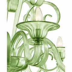 Contemporary Venetian Green Murano Glass Chandelier 8 Arms - 4735909