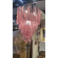 Contemporary Venetian Pink FIAMME Flames Murano Glass Chandelier - 4602881