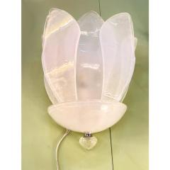 Contemporary Venetian Sanded Murano Glass Floreal Wall Sconces Set of Two - 4303417