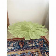 Contemporary Venetian Sunflwer Murano Glass Green Flush Mount - 4735634