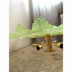 Contemporary Venetian Sunflwer Murano Glass Green Flush Mount - 4735636