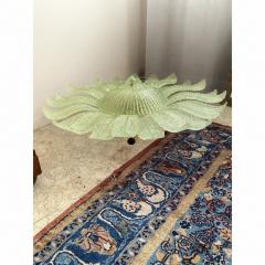Contemporary Venetian Sunflwer Murano Glass Green Flush Mount - 4735637
