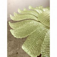Contemporary Venetian Sunflwer Murano Glass Green Flush Mount - 4735645