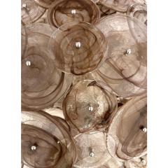 Contemporary Venied Brown Disks Murano Glass Style Flush Mount - 4303392