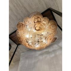 Contemporary Venied Brown Disks Murano Glass Style Flush Mount - 4303412