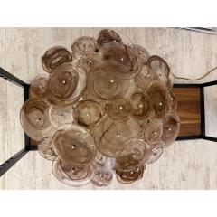 Contemporary Venied Brown Disks Murano Glass Style Flush Mount - 4303420