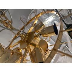 Contemporary Venied White Listelli Alabastro Murano Glass Style Chandelier - 4303475