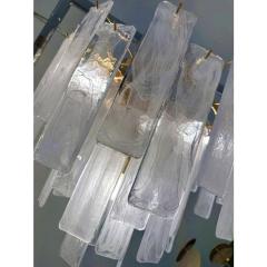Contemporary Venied White Listelli Alabastro Murano Glass Style Chandelier - 4303478