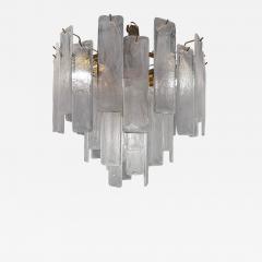 Contemporary Venied White Listelli Alabastro Murano Glass Style Chandelier - 4306143