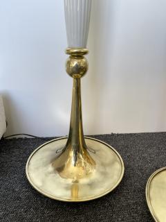Contemporary Venitian Brass Murano Glass Floor Lamp Italy - 2487065