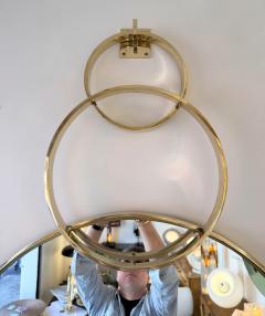 Contemporary Wall Mirror with Brass Circles Italian Craftsmanship - 4510773