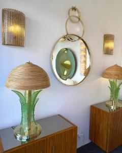 Contemporary Wall Mirror with Brass Circles Italian Craftsmanship - 4510775