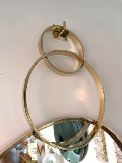Contemporary Wall Mirror with Brass Circles Italian Craftsmanship - 4510777