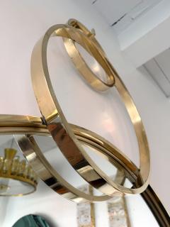 Contemporary Wall Mirror with Brass Circles Italian Craftsmanship - 4510783