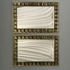 Contemporary Wall Mirrors Bronze Faceted Square Murano Glass Italy 2023 - 3439636
