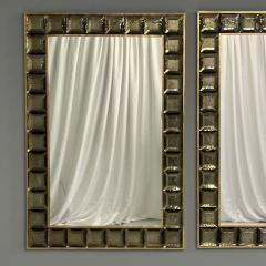 Contemporary Wall Mirrors Bronze Faceted Square Murano Glass Italy 2023 - 3439639