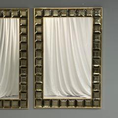 Contemporary Wall Mirrors Bronze Faceted Square Murano Glass Italy 2023 - 3439640