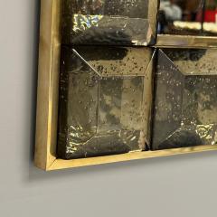 Contemporary Wall Mirrors Bronze Faceted Square Murano Glass Italy 2023 - 3439643