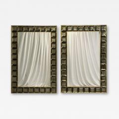 Contemporary Wall Mirrors Bronze Faceted Square Murano Glass Italy 2023 - 3440150