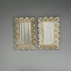 Contemporary Wall Mirrors Leaf Motif Murano Glass Silver Gilt Italy 2023 - 3441296