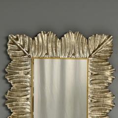 Contemporary Wall Mirrors Leaf Motif Murano Glass Silver Gilt Italy 2023 - 3441299