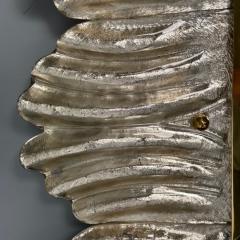 Contemporary Wall Mirrors Leaf Motif Murano Glass Silver Gilt Italy 2023 - 3441300
