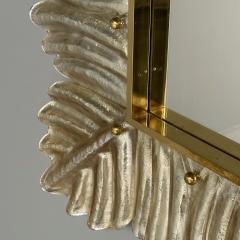 Contemporary Wall Mirrors Leaf Motif Murano Glass Silver Gilt Italy 2023 - 3441301